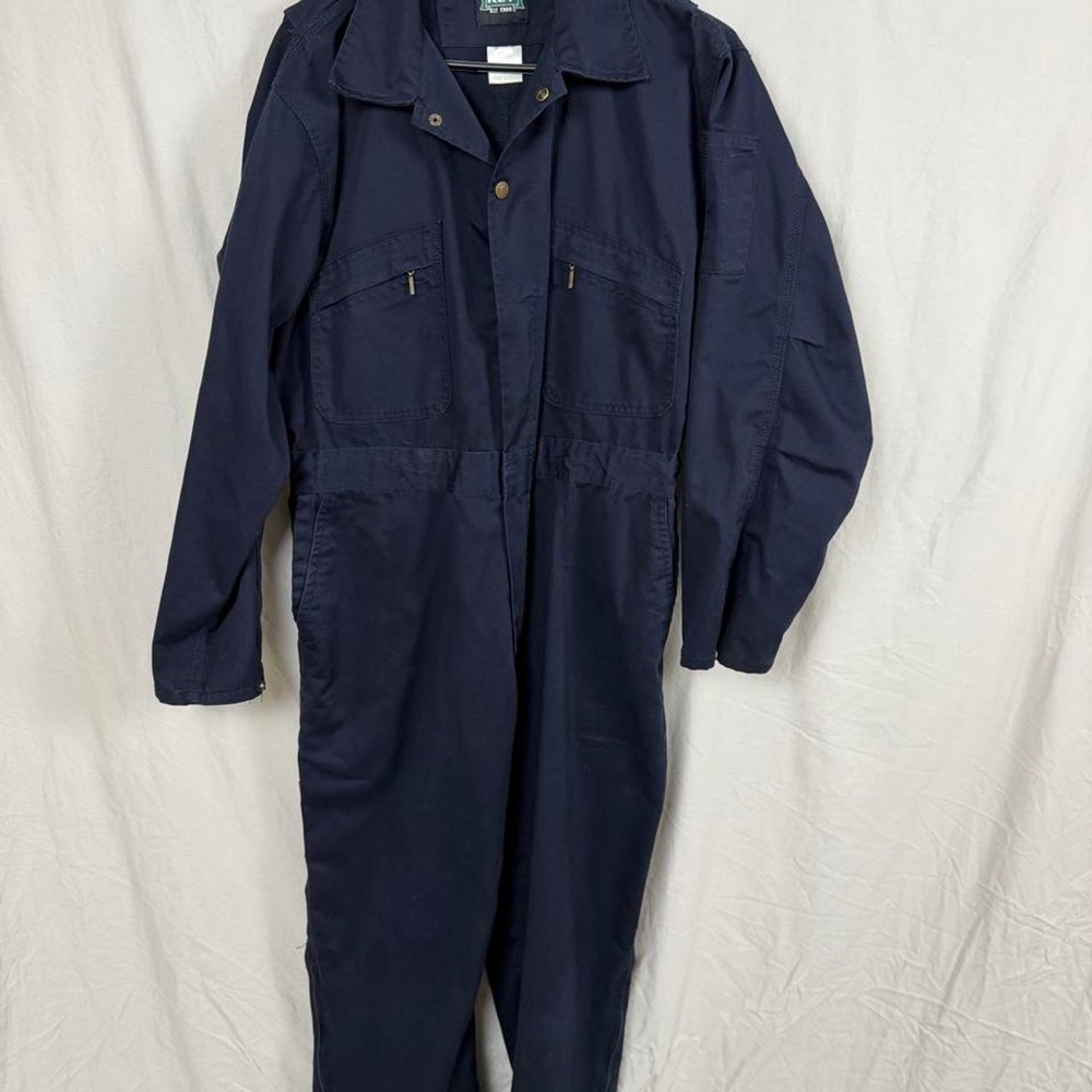 KEY Vintage Utility Mechanic Coveralls Men Large Navy | Workwear Streetwear